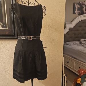 bebe Black Belted Mini Dress